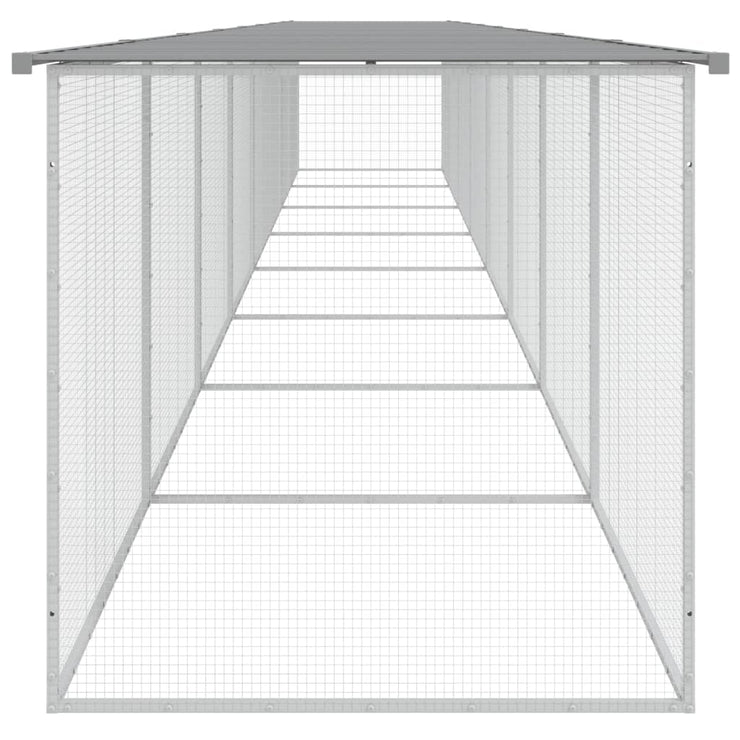 Chicken Cage with Roof Light Gray 316.1"x38.6"x35.4" Galvanized Steel