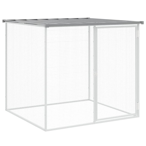 Chicken Cage with Roof Light Gray 316.1"x38.6"x35.4" Galvanized Steel