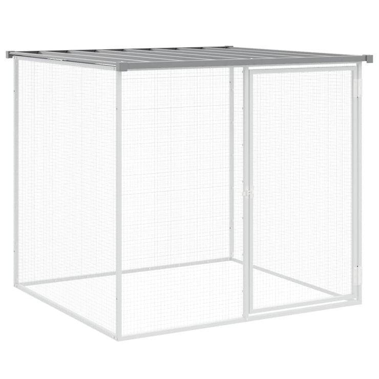 Chicken Cage with Roof Light Gray 316.1"x38.6"x35.4" Galvanized Steel