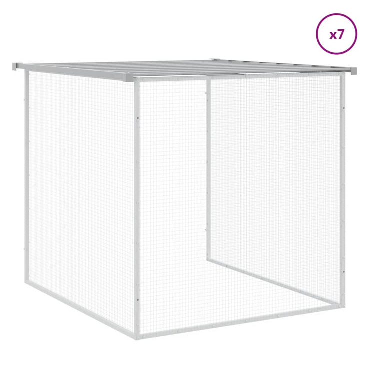 Chicken Cage with Roof Light Gray 316.1"x38.6"x35.4" Galvanized Steel