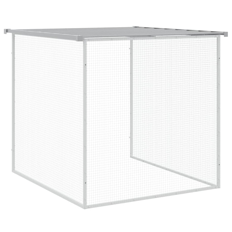 Chicken Cage with Roof Light Gray 394.9"x38.6"x35.4" Galvanized Steel