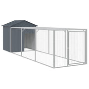 Chicken Cage with Run Anthracite 46.1"x159.4"x48.4" Galvanized Steel