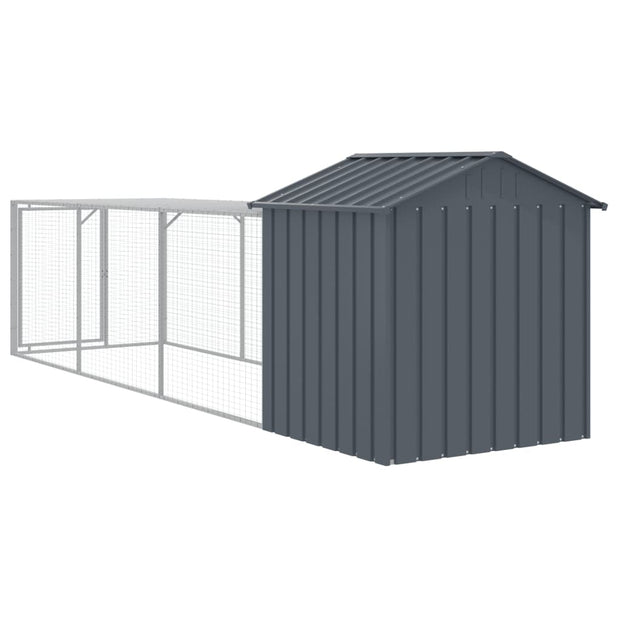 Chicken Cage with Run Anthracite 46.1"x159.4"x48.4" Galvanized Steel