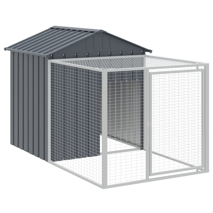 Chicken Cage with Run Anthracite 46.1"x159.4"x48.4" Galvanized Steel