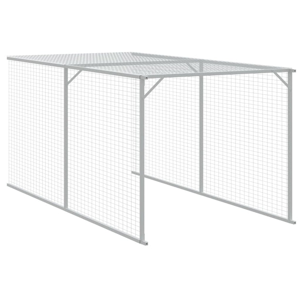 Chicken Cage with Run Anthracite 46.1"x159.4"x48.4" Galvanized Steel