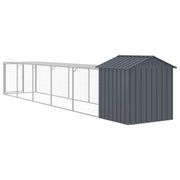 Chicken Cage with Run Anthracite 46.1"x239.8"x48.4" Galvanized Steel