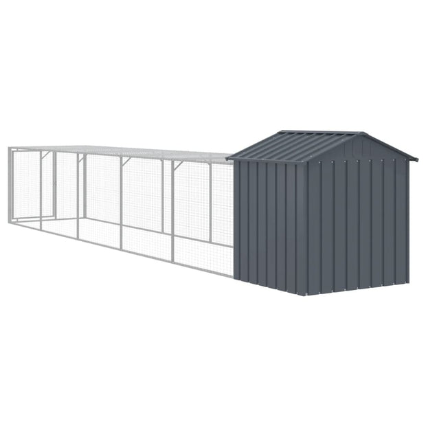 Chicken Cage with Run Anthracite 46.1"x239.8"x48.4" Galvanized Steel