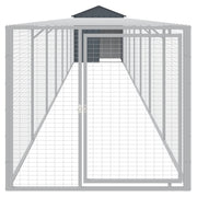 Chicken Cage with Run Anthracite 46.1"x320.1"x48.4" Galvanized Steel