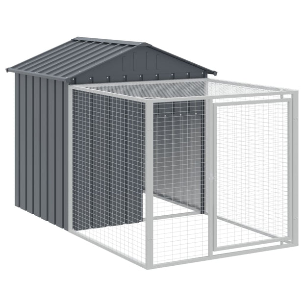 Chicken Cage with Run Anthracite 46.1"x320.1"x48.4" Galvanized Steel