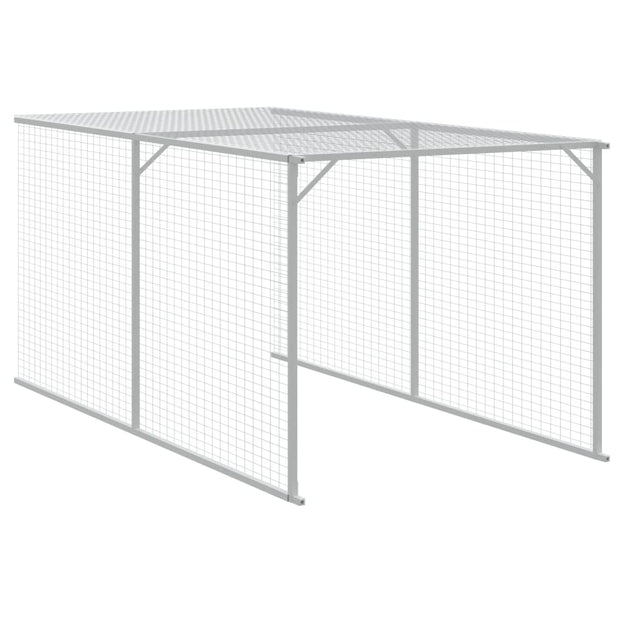 Chicken Cage with Run Anthracite 46.1"x320.1"x48.4" Galvanized Steel