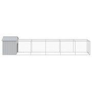 Chicken Cage with Run Light Gray 46.1"x239.8"x48.4" Galvanized Steel