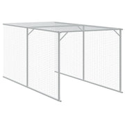 Chicken Cage with Run Light Gray 46.1"x239.8"x48.4" Galvanized Steel