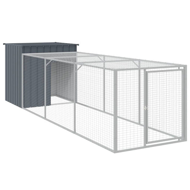 Chicken Cage with Run Anthracite 43.3"x159.4"x43.3" Galvanized Steel