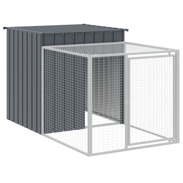 Chicken Cage with Run Anthracite 43.3"x159.4"x43.3" Galvanized Steel