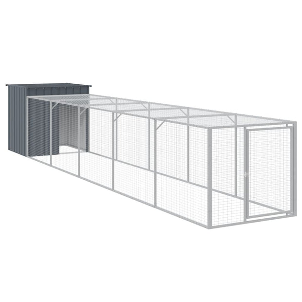 Chicken Cage with Run Anthracite 43.3"x239.8"x43.3" Galvanized Steel