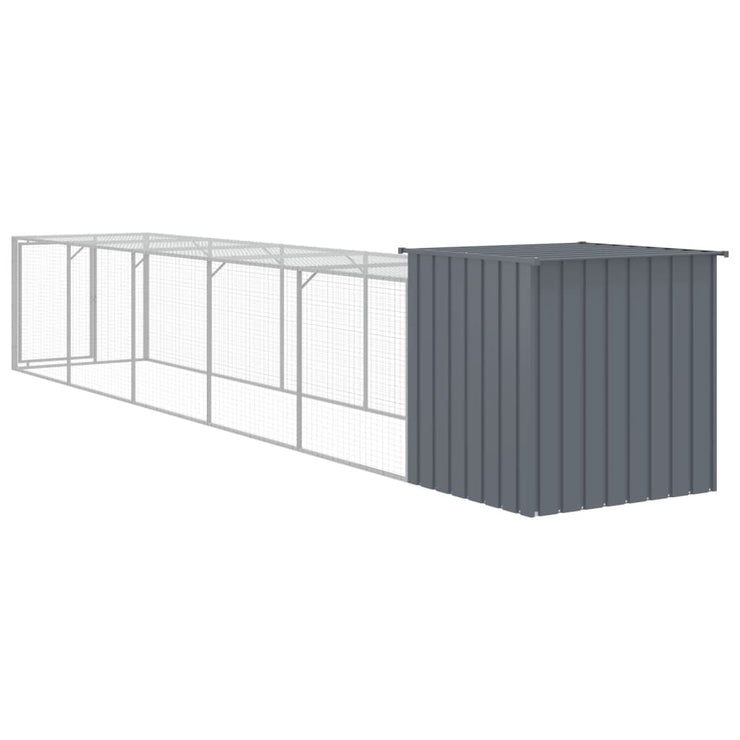 Chicken Cage with Run Anthracite 43.3"x239.8"x43.3" Galvanized Steel