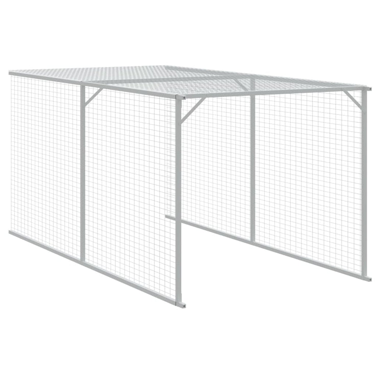 Chicken Cage with Run Anthracite 43.3"x239.8"x43.3" Galvanized Steel