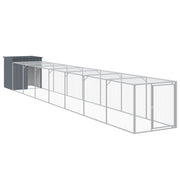 Chicken Cage with Run Anthracite 43.3"x320.1"x43.3" Galvanized Steel