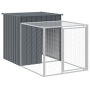 Chicken Cage with Run Anthracite 43.3"x480.7"x43.3" Galvanized Steel