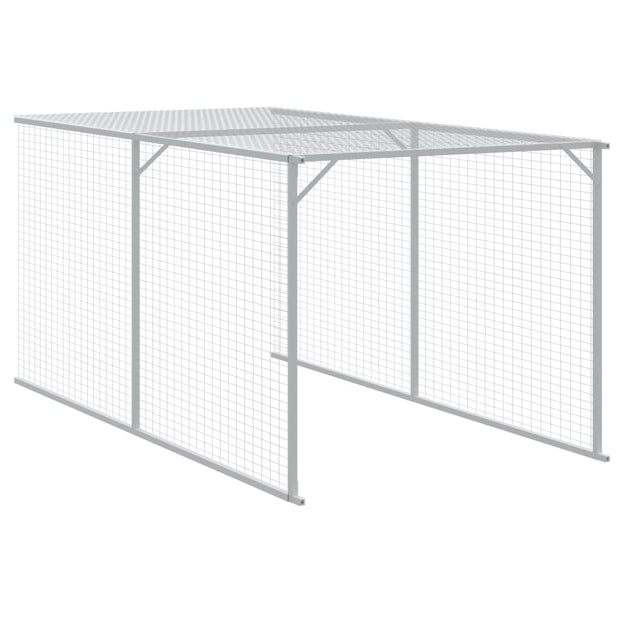 Chicken Cage with Run Anthracite 43.3"x480.7"x43.3" Galvanized Steel