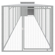 Chicken Cage with Run Light Gray 43.3"x320.1"x43.3" Galvanized Steel