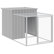 Chicken Cage with Run Light Gray 43.3"x320.1"x43.3" Galvanized Steel