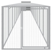 Chicken Cage with Run Light Gray 43.3"x480.7"x43.3" Galvanized Steel