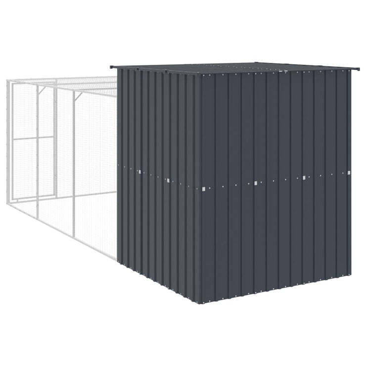 Chicken Cage with Run Anthracite 65"x179.1"x71.3" Galvanized Steel