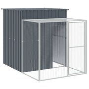 Chicken Cage with Run Anthracite 65"x179.1"x71.3" Galvanized Steel