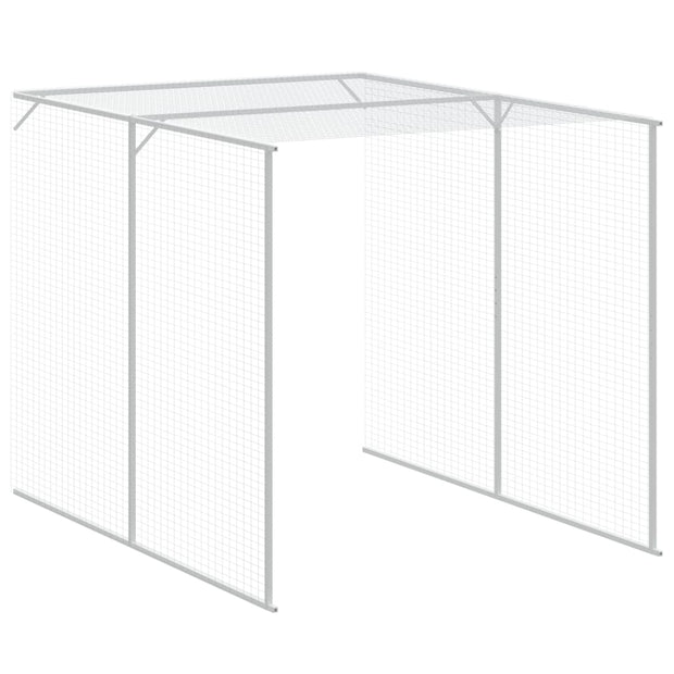 Chicken Cage with Run Anthracite 65"x179.1"x71.3" Galvanized Steel