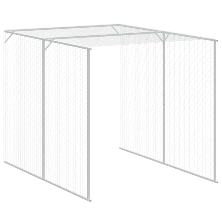 Chicken Cage with Run Anthracite 65"x259.4"x71.3" Galvanized Steel