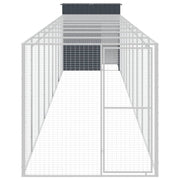 Chicken Cage with Run Anthracite 65"x420.1"x71.3" Galvanized Steel