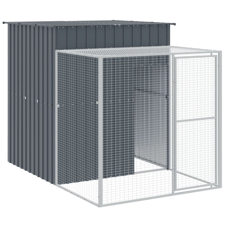 Chicken Cage with Run Anthracite 65"x420.1"x71.3" Galvanized Steel