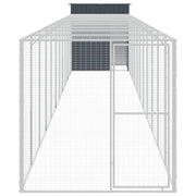 Chicken Cage with Run Anthracite 65"x500.4"x71.3" Galvanized Steel