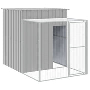 Chicken Cage with Run Light Gray 65"x420.1"x71.3" Galvanized Steel