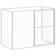 Dog House with Run Light Gray 84.3"x99.6"x71.3" Galvanized Steel