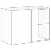 Dog House with Run Light Gray 84.3"x179.9"x71.3" Galvanized Steel