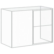 Dog House with Run Light Gray 84.3"x260.2"x71.3" Galvanized Steel