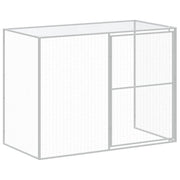 Dog House with Run Light Gray 84.3"x340.6"x71.3" Galvanized Steel