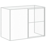 Dog House with Run Light Gray 84.3"x501.2"x71.3" Galvanized Steel