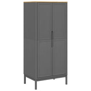 Wardrobe FLORO Gray 30.3"x20.9"x67.3" Solid Wood Pine