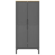 Wardrobe FLORO Gray 30.3"x20.9"x67.3" Solid Wood Pine