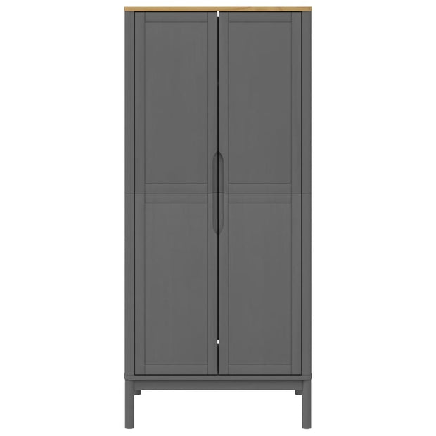 Wardrobe FLORO Gray 30.3"x20.9"x67.3" Solid Wood Pine