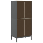 Wardrobe FLORO Gray 30.3"x20.9"x67.3" Solid Wood Pine