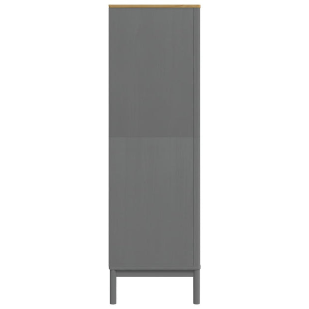 Wardrobe FLORO Gray 30.3"x20.9"x67.3" Solid Wood Pine