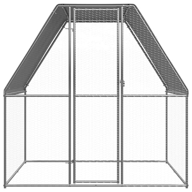 Chicken Cage Silver and Gray 6.6‘x6.6‘x6.6‘ Galvanized Steel