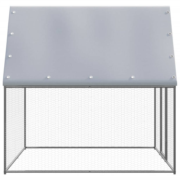 Chicken Cage Silver and Gray 6.6‘x6.6‘x6.6‘ Galvanized Steel