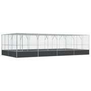 Aviary with Extension Silver 327.6"x163"x83.5" Steel