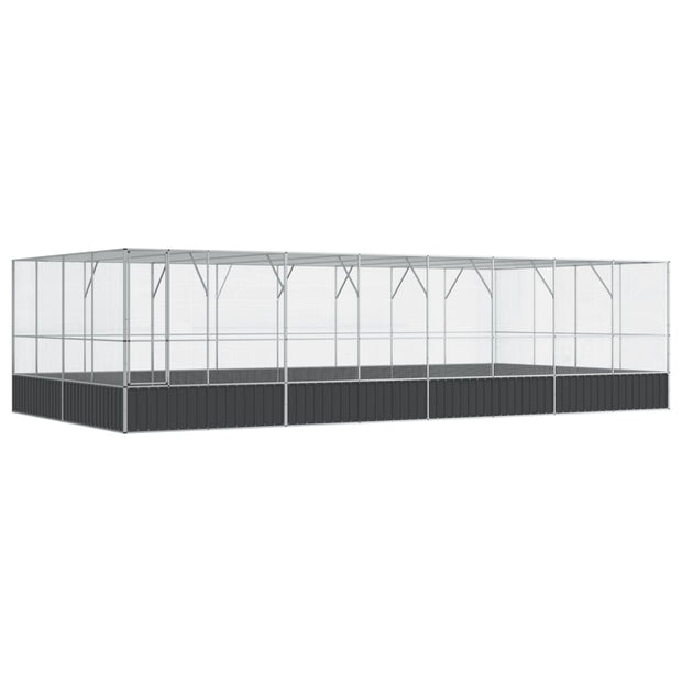 Aviary with Extension Silver 327.6"x163"x83.5" Steel