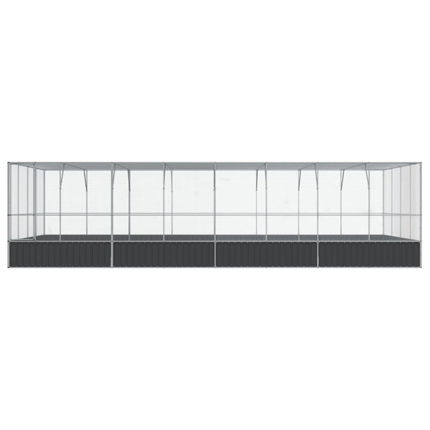 Aviary with Extension Silver 327.6"x163"x83.5" Steel